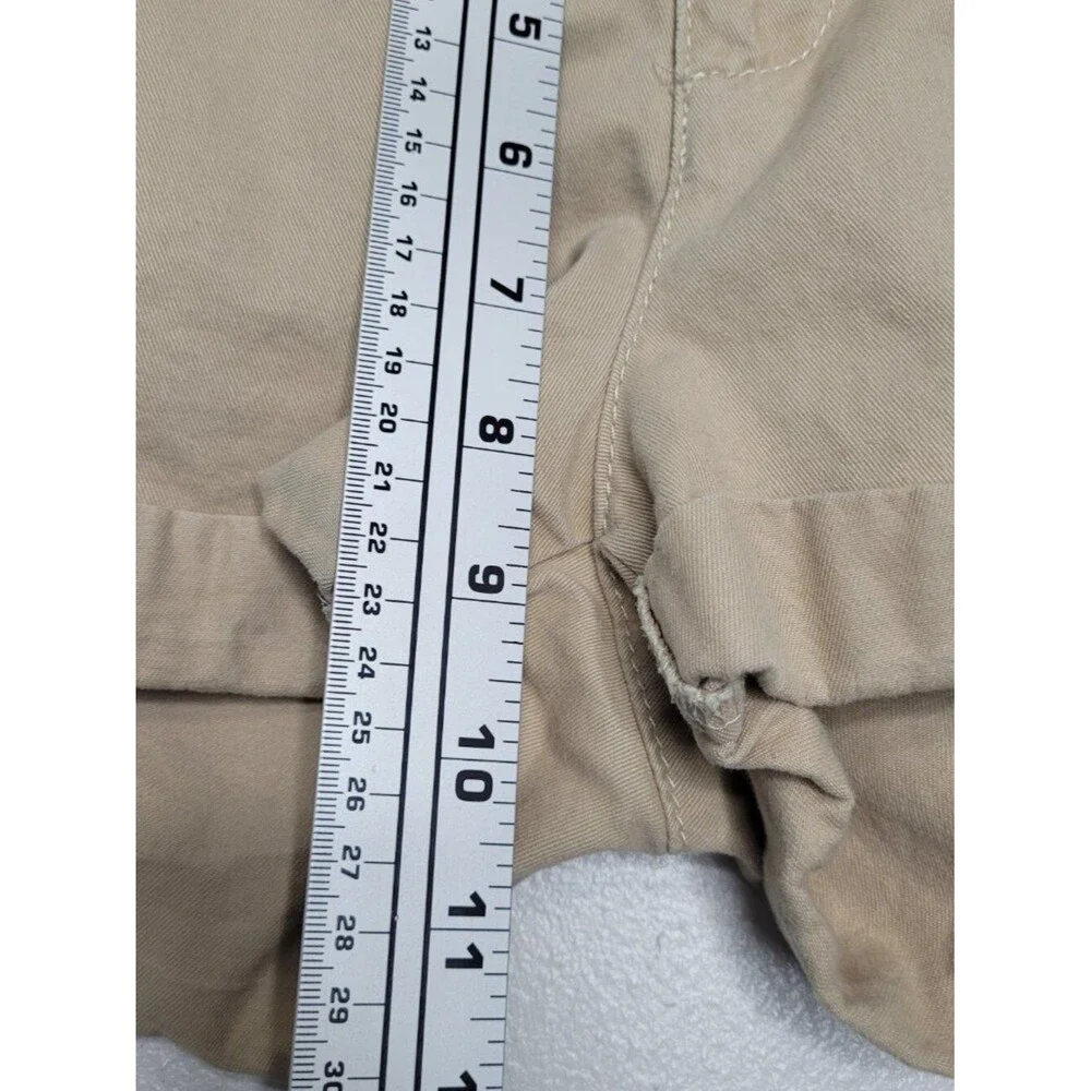 Y2k Abercrombie and Fitch tan rolled cuff preppy distressed shorts size 6 FLAW